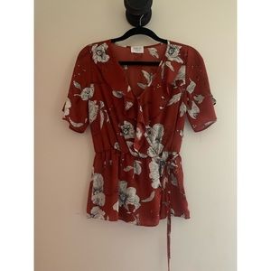 Rust Colored Fall Knit Blouse